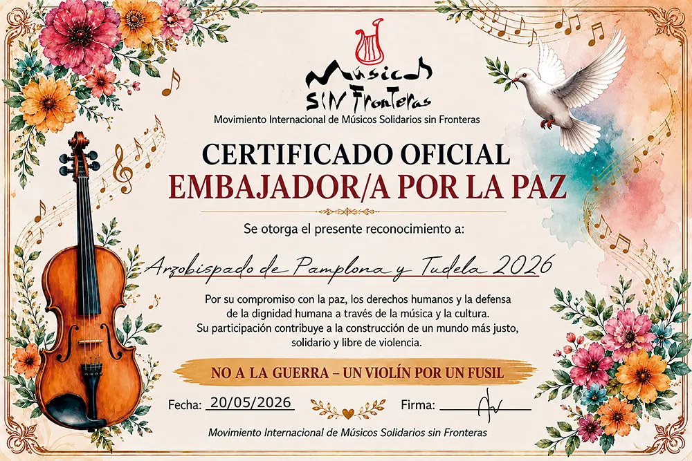 DIPLOMA Museo Internacional de los Derechos Humanos - Arzobispado de Pamplona y Tudela